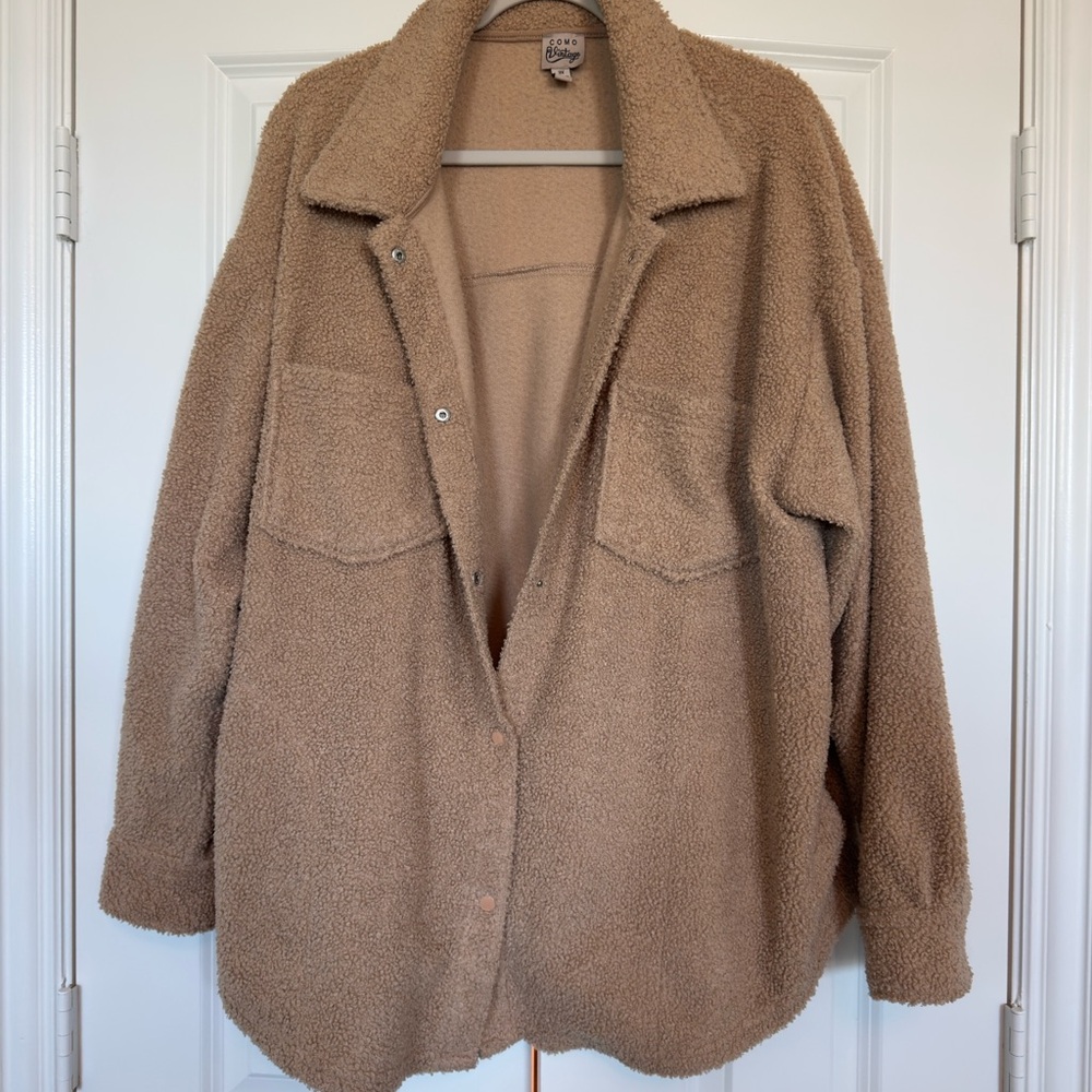 Cozy Tan Sherpa Jacket - Picture 2 of 3